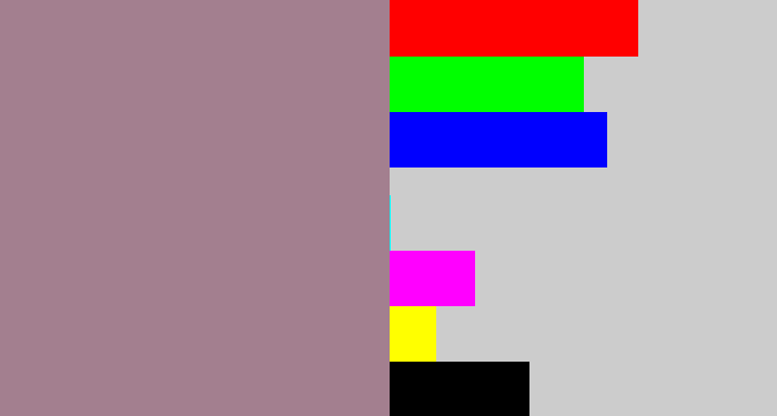 Hex color #a37f8f - purpley grey