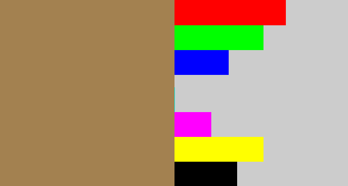 Hex color #a38150 - puce