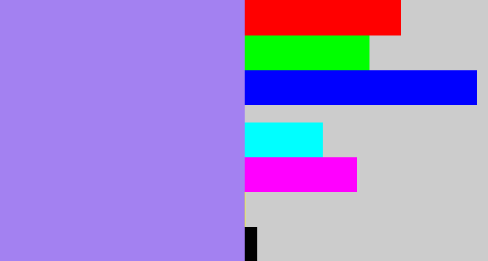 Hex color #a381f1 - light urple