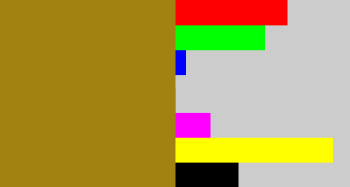 Hex color #a38310 - dark mustard