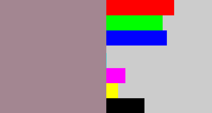 Hex color #a38691 - purpley grey