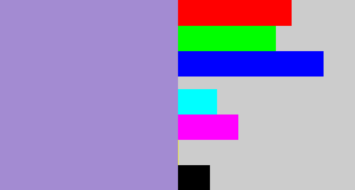 Hex color #a38bd2 - pale purple