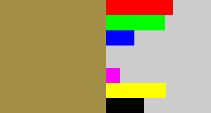Hex color #a38e46 - dark tan