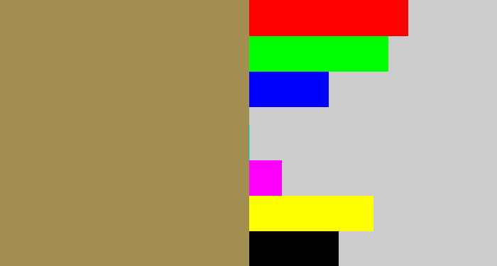 Hex color #a38e51 - dark khaki