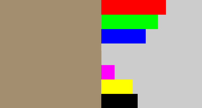 Hex color #a38e70 - pale brown