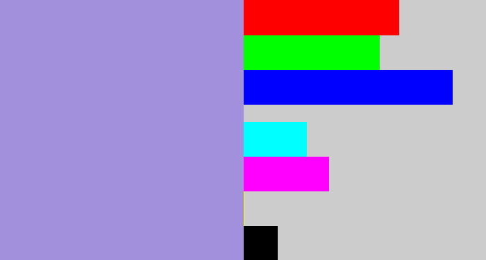 Hex color #a390dc - pale purple