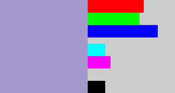 Hex color #a397cc - pale purple