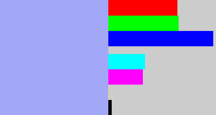 Hex color #a3a7f7 - periwinkle blue