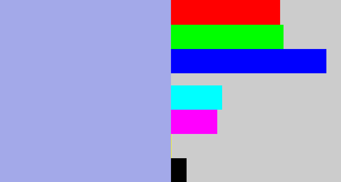 Hex color #a3a9e9 - light grey blue