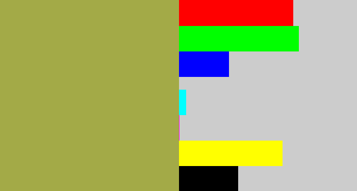 Hex color #a3aa47 - booger