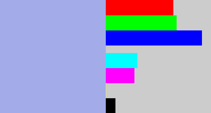 Hex color #a3abe9 - light grey blue