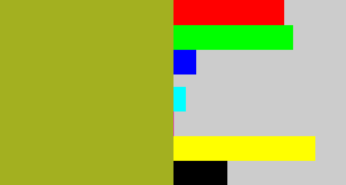 Hex color #a3b020 - pea