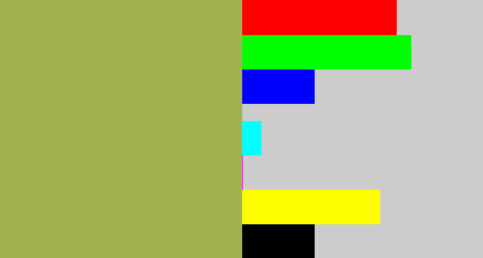 Hex color #a3b24c - booger