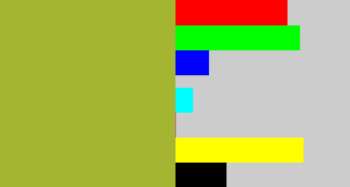 Hex color #a3b531 - sick green