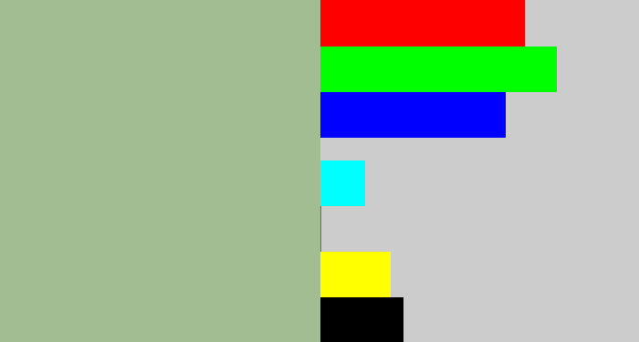 Hex color #a3bd93 - greenish grey