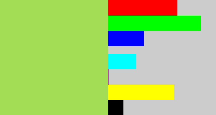Hex color #a3dc55 - kiwi