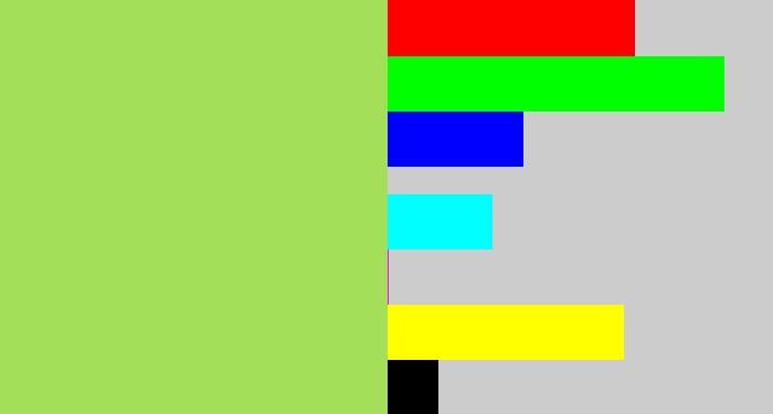 Hex color #a3df58 - kiwi