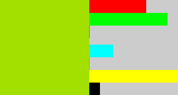 Hex color #a3e000 - slime green
