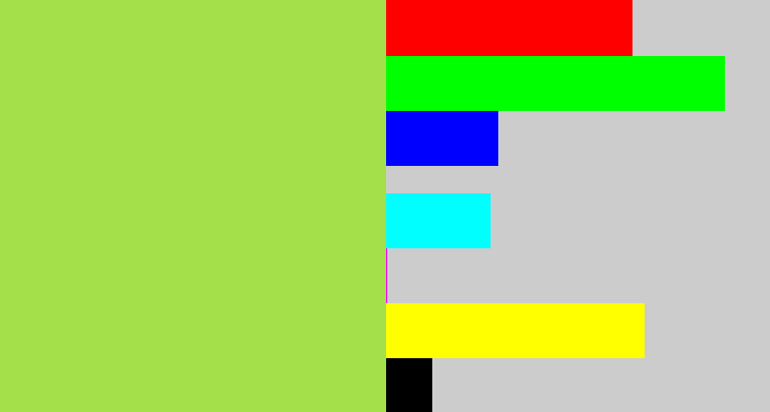 Hex color #a3e049 - kiwi