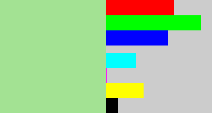 Hex color #a3e293 - light grey green