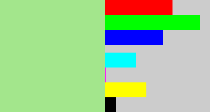 Hex color #a3e68c - light green