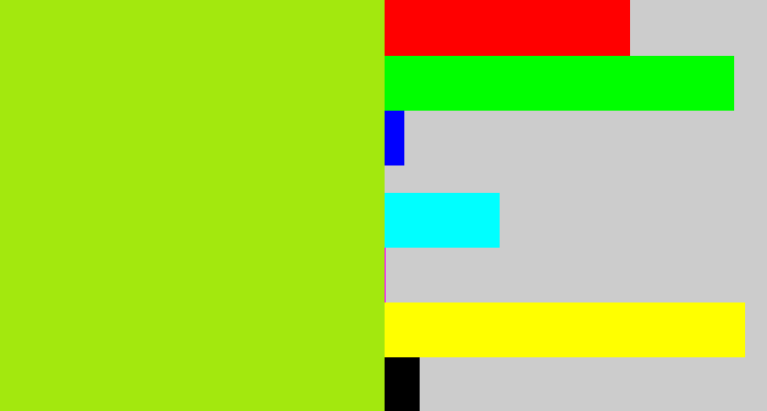 Hex color #a3e80e - yellowish green