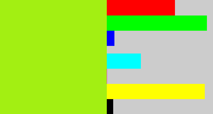 Hex color #a3ef12 - lemon green