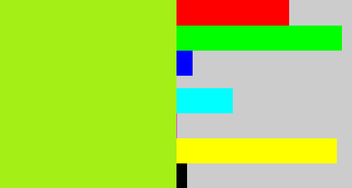 Hex color #a3ef16 - yellowish green