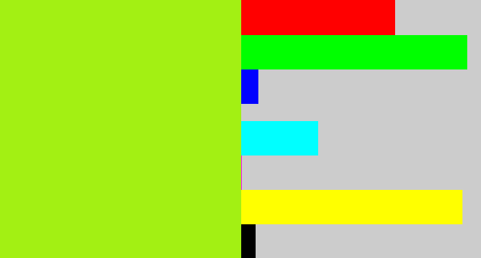 Hex color #a3f013 - lemon green
