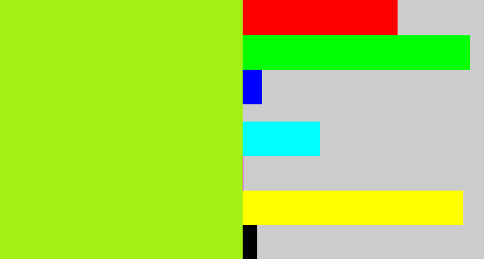 Hex color #a3f015 - lemon green