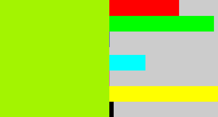 Hex color #a3f401 - lemon green