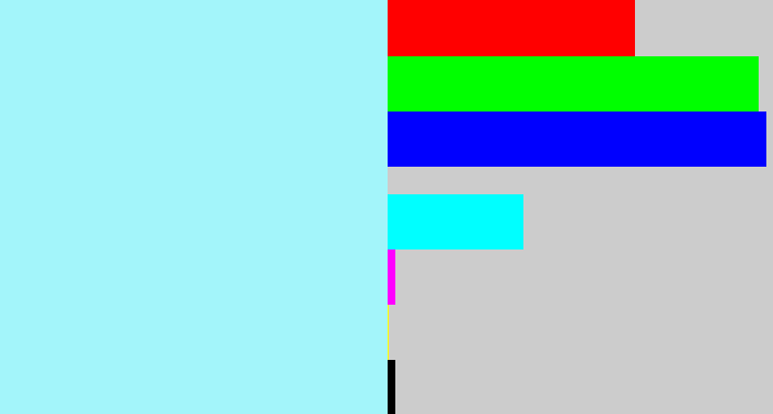 Hex color #a3f5fa - robin's egg blue