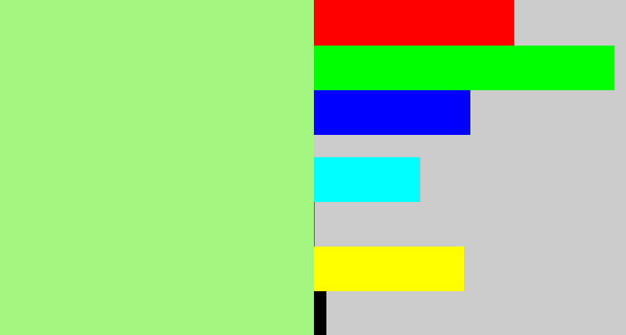 Hex color #a3f680 - light green