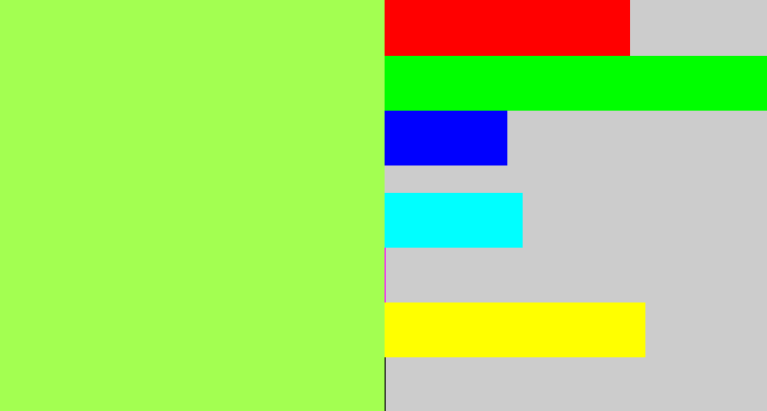 Hex color #a3ff51 - kiwi