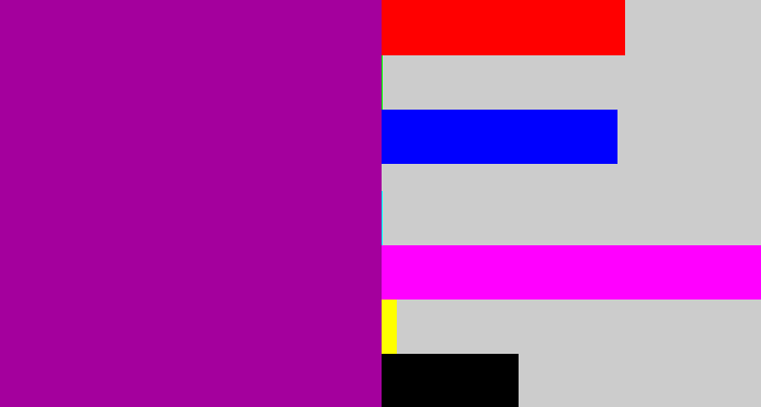 Hex color #a4009d - barney purple