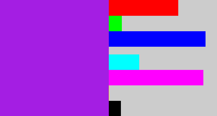Hex color #a41ee3 - violet