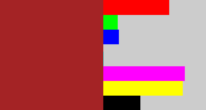 Hex color #a42325 - brick