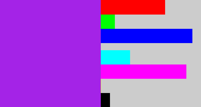 Hex color #a423e7 - violet