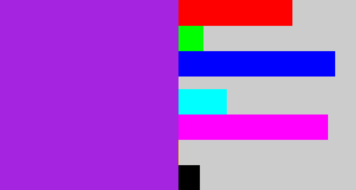 Hex color #a424e0 - violet