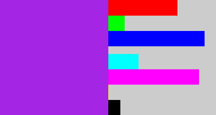 Hex color #a425e3 - violet
