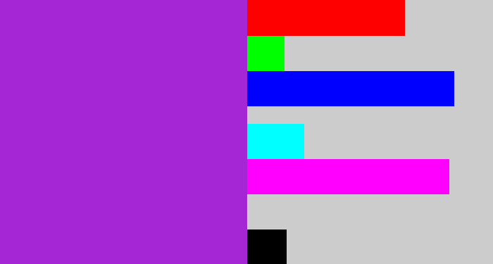 Hex color #a426d5 - barney