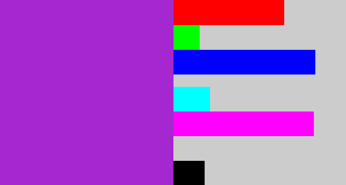 Hex color #a427d0 - barney