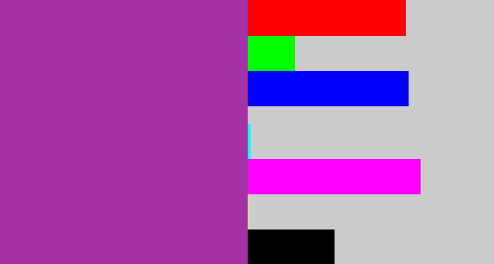 Hex color #a431a5 - ugly purple