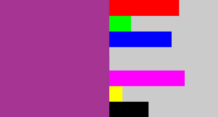 Hex color #a43391 - warm purple