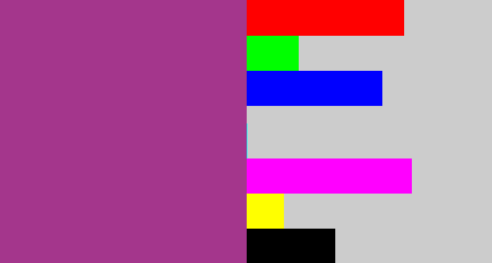 Hex color #a4368c - warm purple