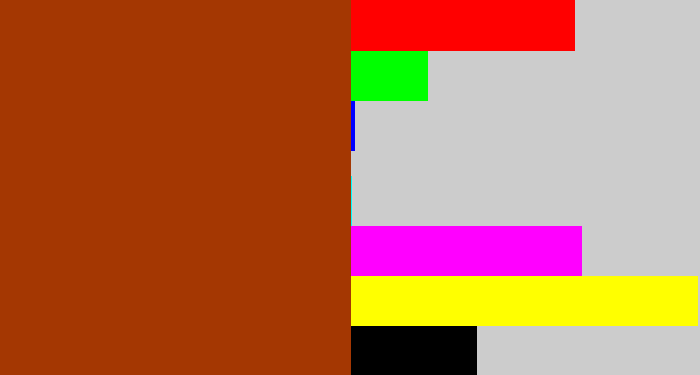 Hex color #a43702 - russet