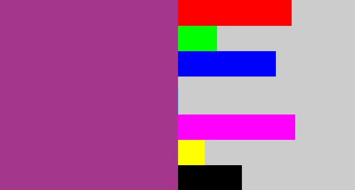Hex color #a4378c - warm purple