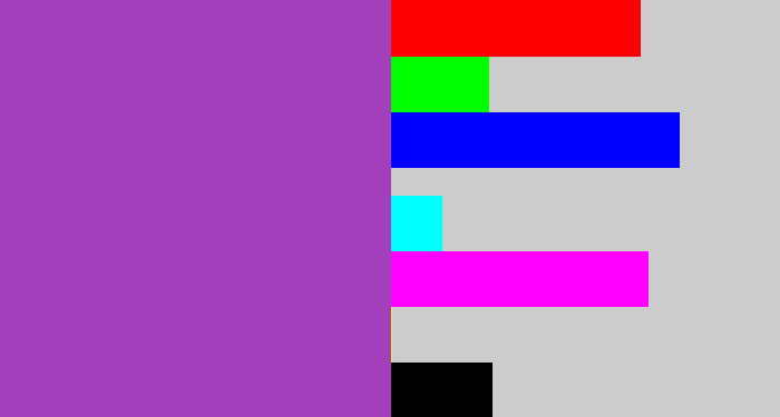 Hex color #a43fbc - purply