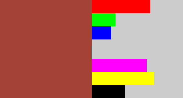 Hex color #a44235 - brick