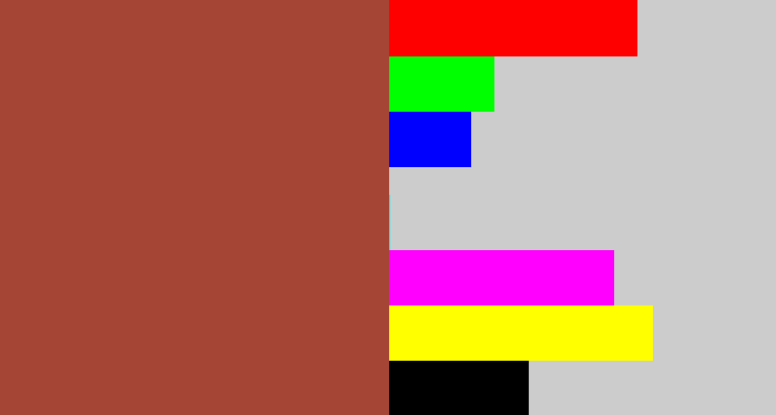 Hex color #a44535 - brick